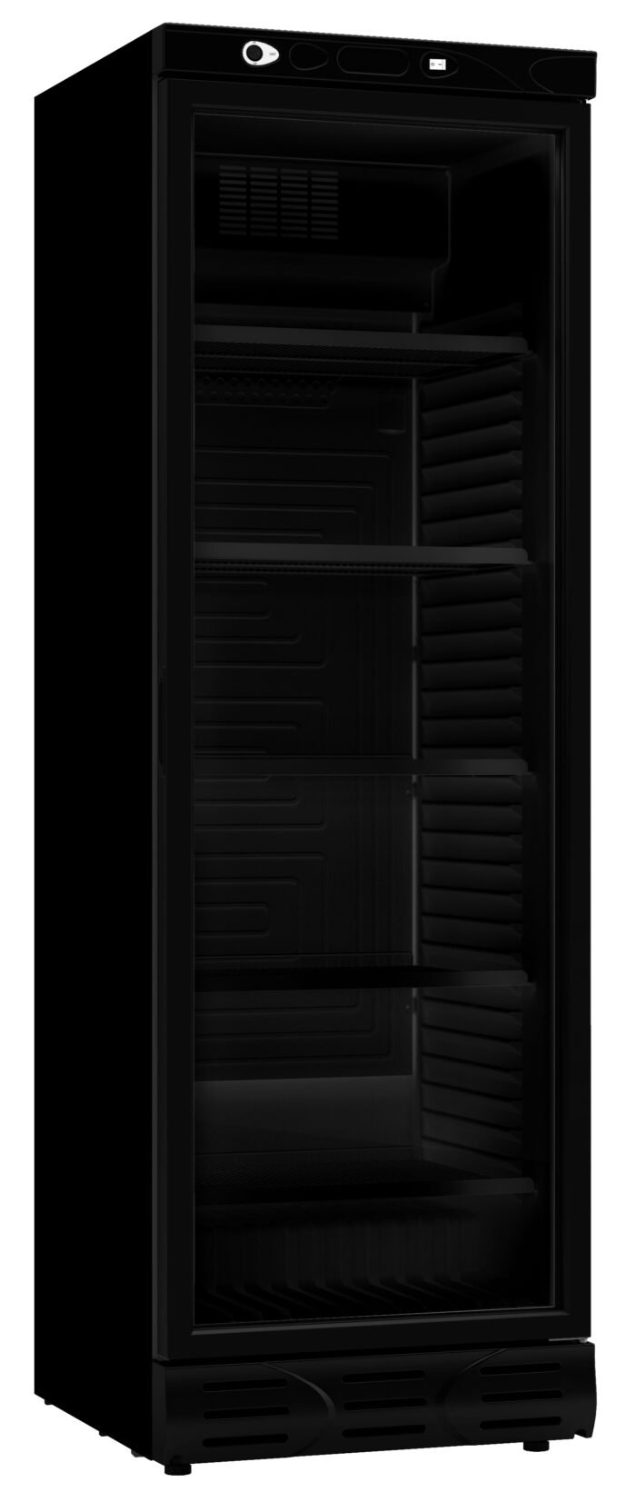 RÉFRIGÉRATEUR 1 PORTE EN VERRE 382L NOIR SANS CANOPY – Image 1