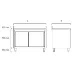 THASR127A - Placard adossé portes coulissantes, 1200 x 700 x850 +100 mm – Image 2