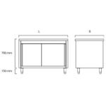 THASR126 - Placard central portes coulissantes , 1200 x 600x 850 mm – Image 2