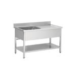 THSTR126BL1 - Plonge en inox - 1 Bac - égouttoir à droite , 1200 x 600 x850 mm
