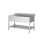 THSTR167BR2 - Plonge en inox - 2 Bacs - égouttoir à gauche , 1600 x 700 x850 mm