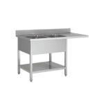 THSTR186SBL2 - Plonge lave vaisselle - 2 Bacs - égouttoir à droite , 1800 x 600 x850 mm