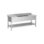 THSTR207BM2 - Plonge en inox - 2 Bacs - 2 égouttoirs , 2000 x 700 x850 mm