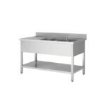 THSTR146BR2 - Plonge en inox - 2 Bacs avec égouttoir , 1400 x 600 x850 mm