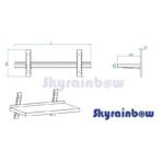 THWBS1R124 - Etagères murales - 1 niveau , 1200 x400 x350 mm – Image 2