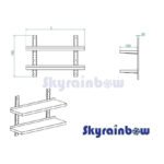 THWBS2R153 - Etagères murales - 2 niveaux, 1500 x 300 x 700 mm – Image 2