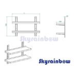 THWBS2R144 - Etagères murales - 2 niveaux, 1400 x 400 x 700 mm – Image 2