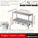 Étagère en acier inoxydable avec bacs GN et couvercles – Idéale pour la restauration !